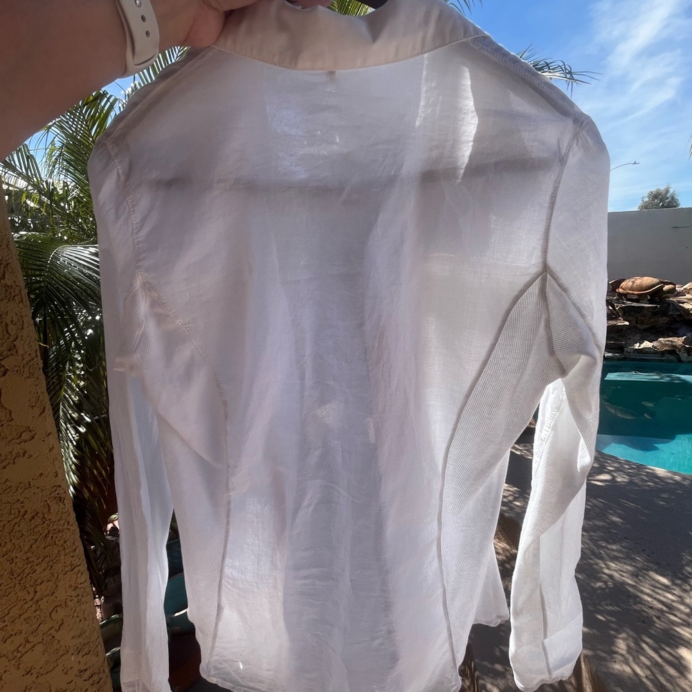 James Perse White Cotton Button Front Shirt - Picture 4 of 4